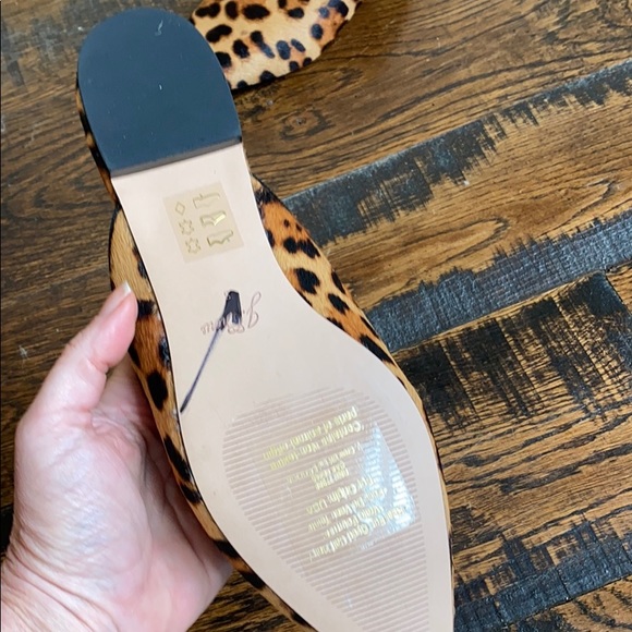 Jcrew Pointed Toe Slides Leopard Calf Hair ab096 - Picture 3 of 3
